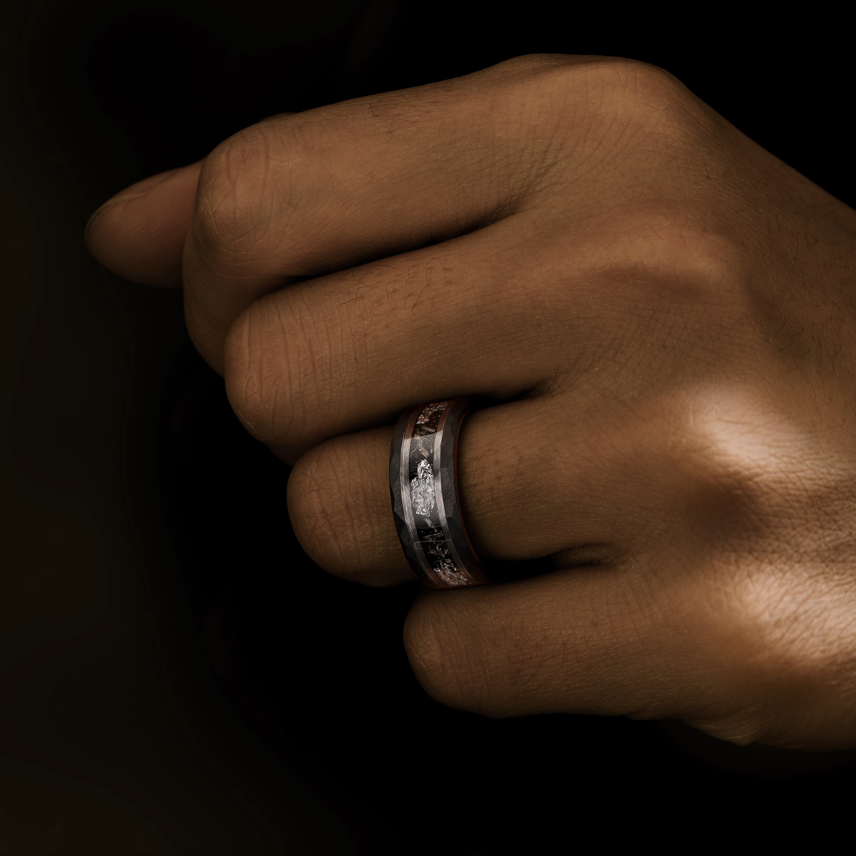 Custom engraved black tungsten wedding ring for men – durable and stylish